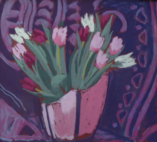 Sue Campion, Tulips in the Broken Jug 