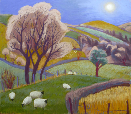 Sue Campion, Sheep by Moonlight 
